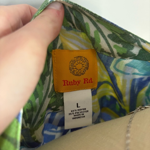 Ruby Rd. Tropical Floral Button-Up Blouse - Picture 3 of 3